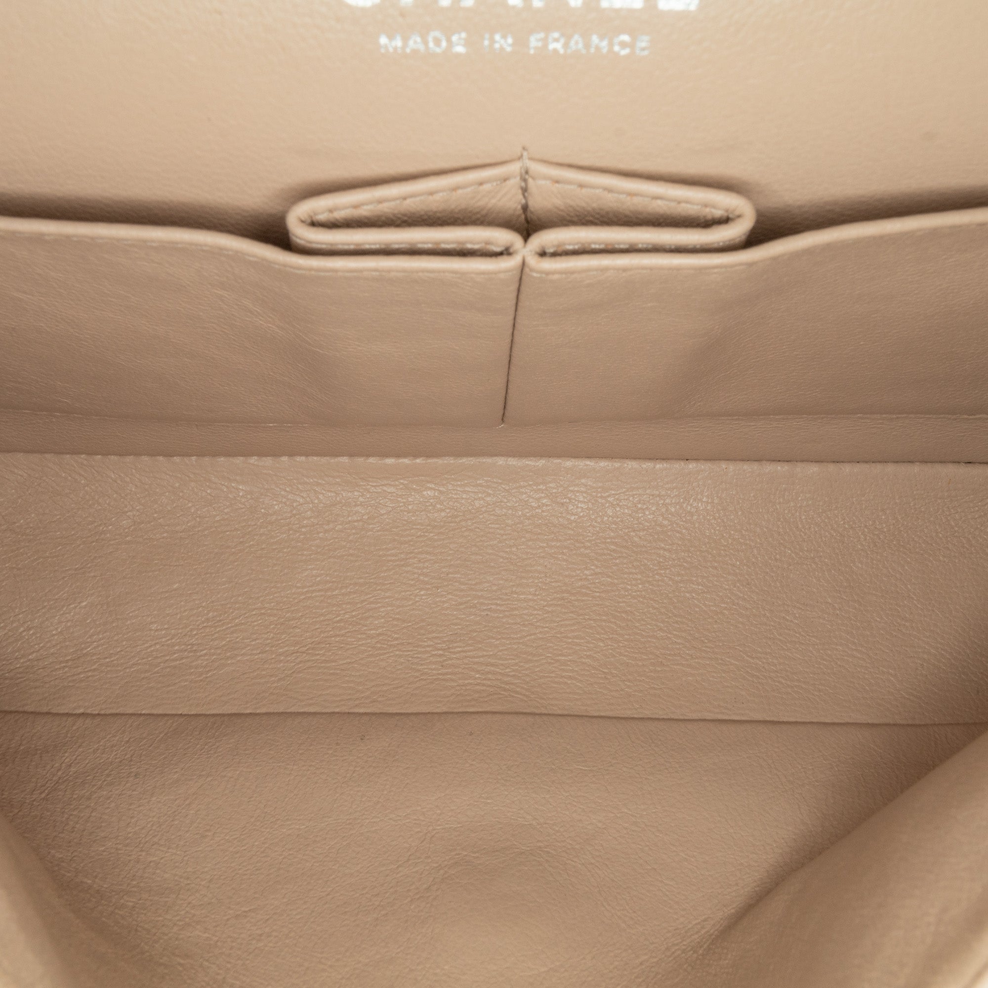 Chanel | Pre-Owned Medium Lambskin Camellia Stitched Double Flap | Pink/Light Pink