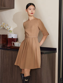 Belted Dress | Khaki
