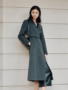 Wool-Cashmere Double-Faced Coat | Horn Gray