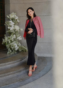 Elegant Fitted Velvet Evening Gown | Black