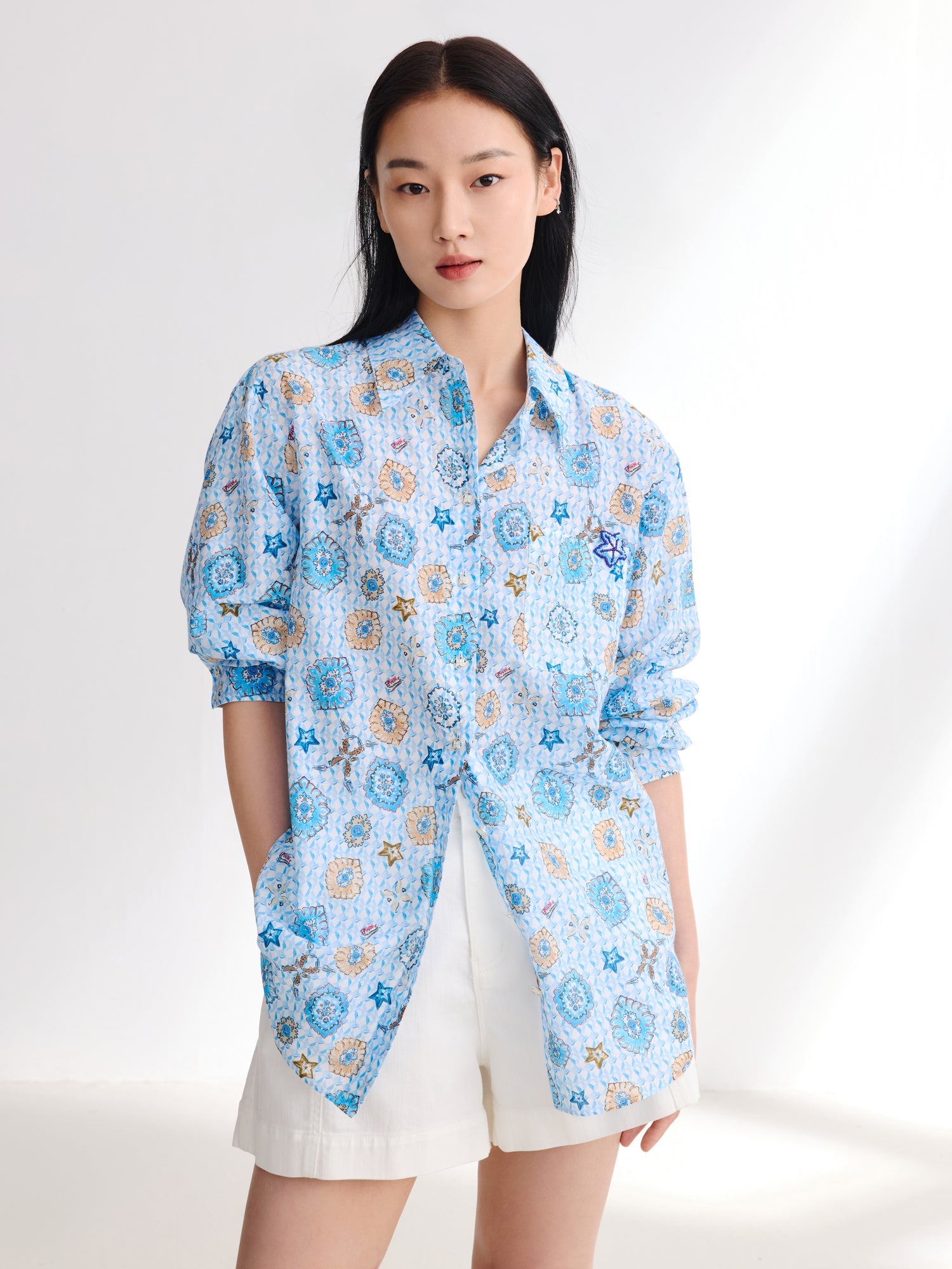 Mulberry Silk Shirt | Blue
