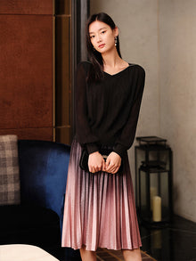 Puff Sleeves Knitted Shirt | Black