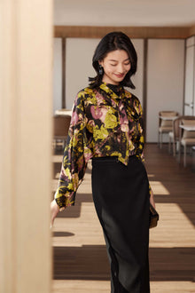 Silk Floral Shirt | Black