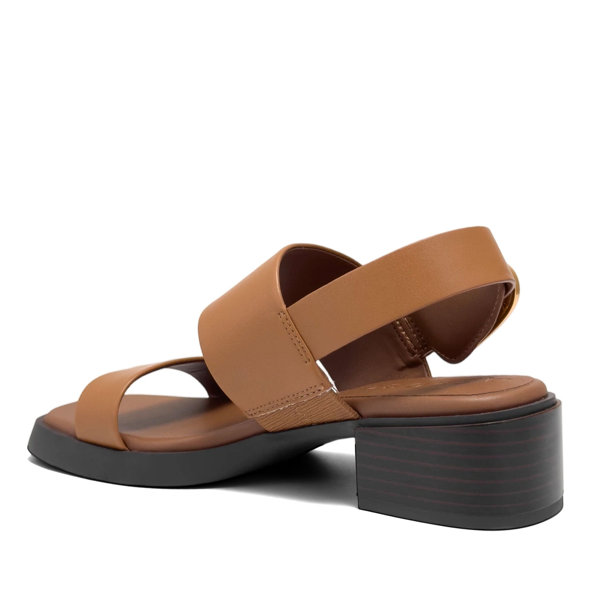 Dantay Sandal Block Heel | Tan Faux Soft Nappa