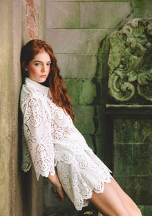 Erica Shirt | White Embroidered Eyelet