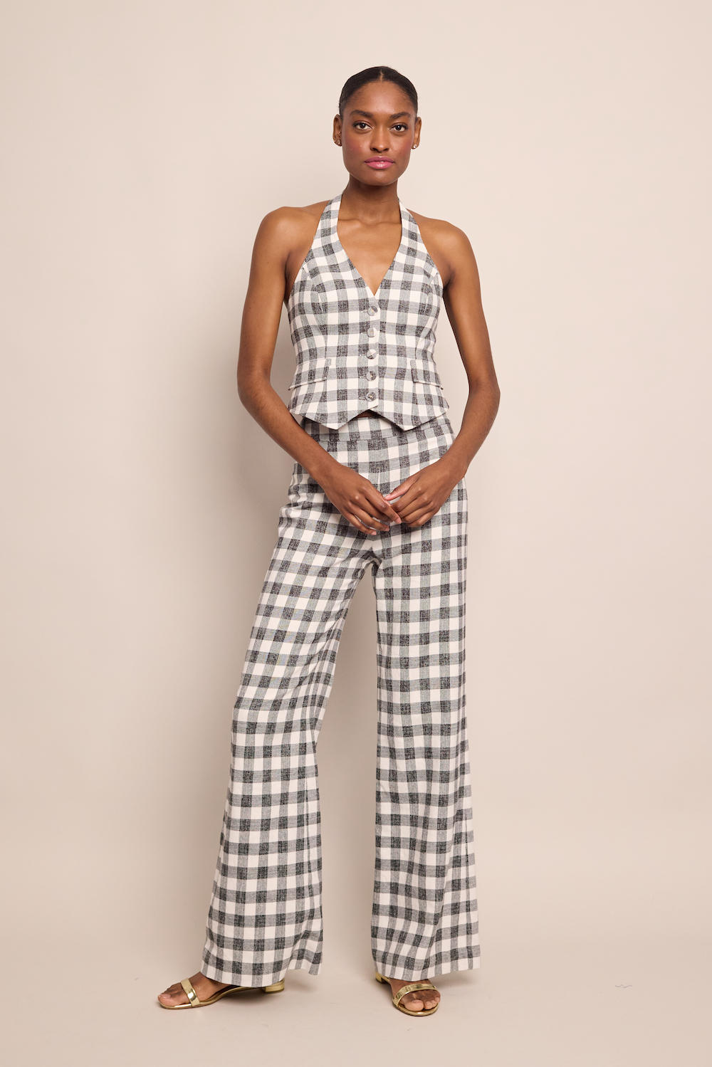 Mayflower Pants | Black Ivory Boucle Grid