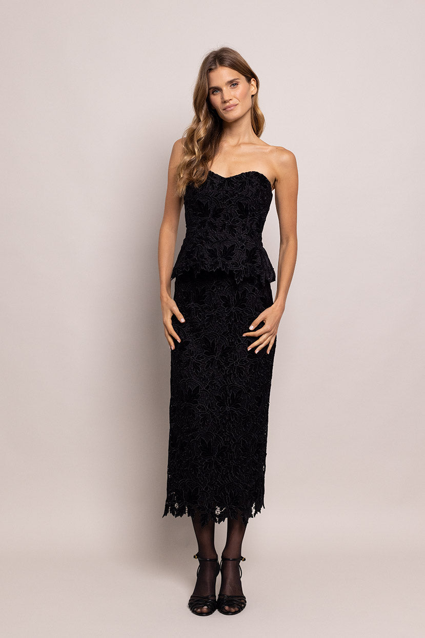 Sienna Skirt | Black Velvet Lace