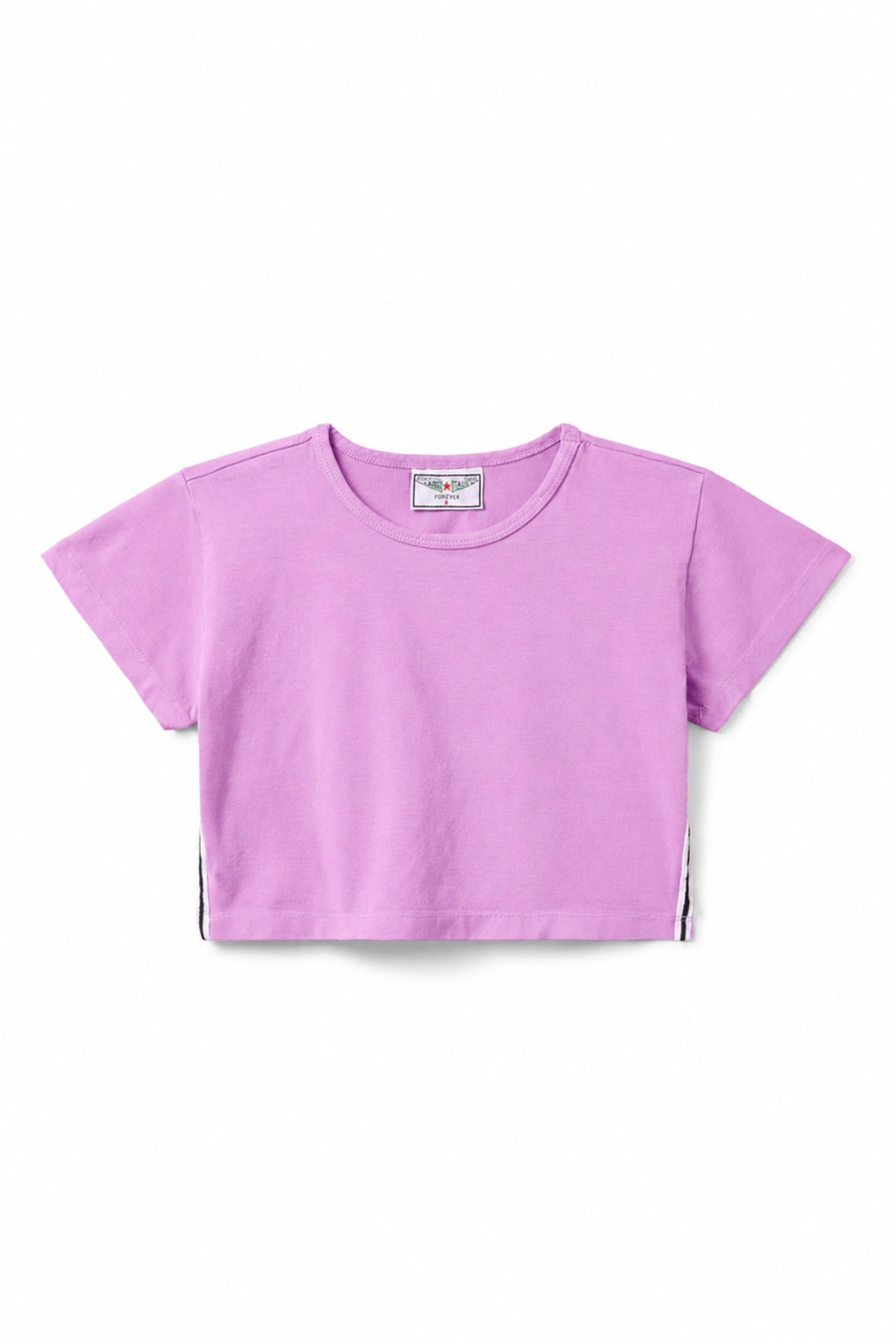 Women | Vintage Side Stripe Crop Workout Tee | Violet