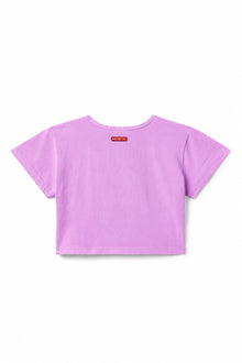 Women | Vintage Side Stripe Crop Workout Tee | Violet