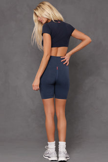 Women | Short Sleeve Crop Workout Tee | Past Midnight