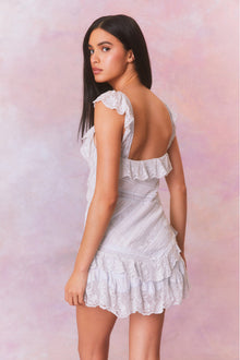 Bensley Fitted Lace Mini Dress | Moonstone
