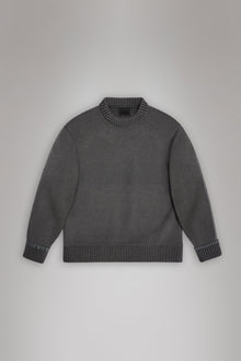 RAINS Sowa Knit Crew Neck Grey/Black Long Sleeve