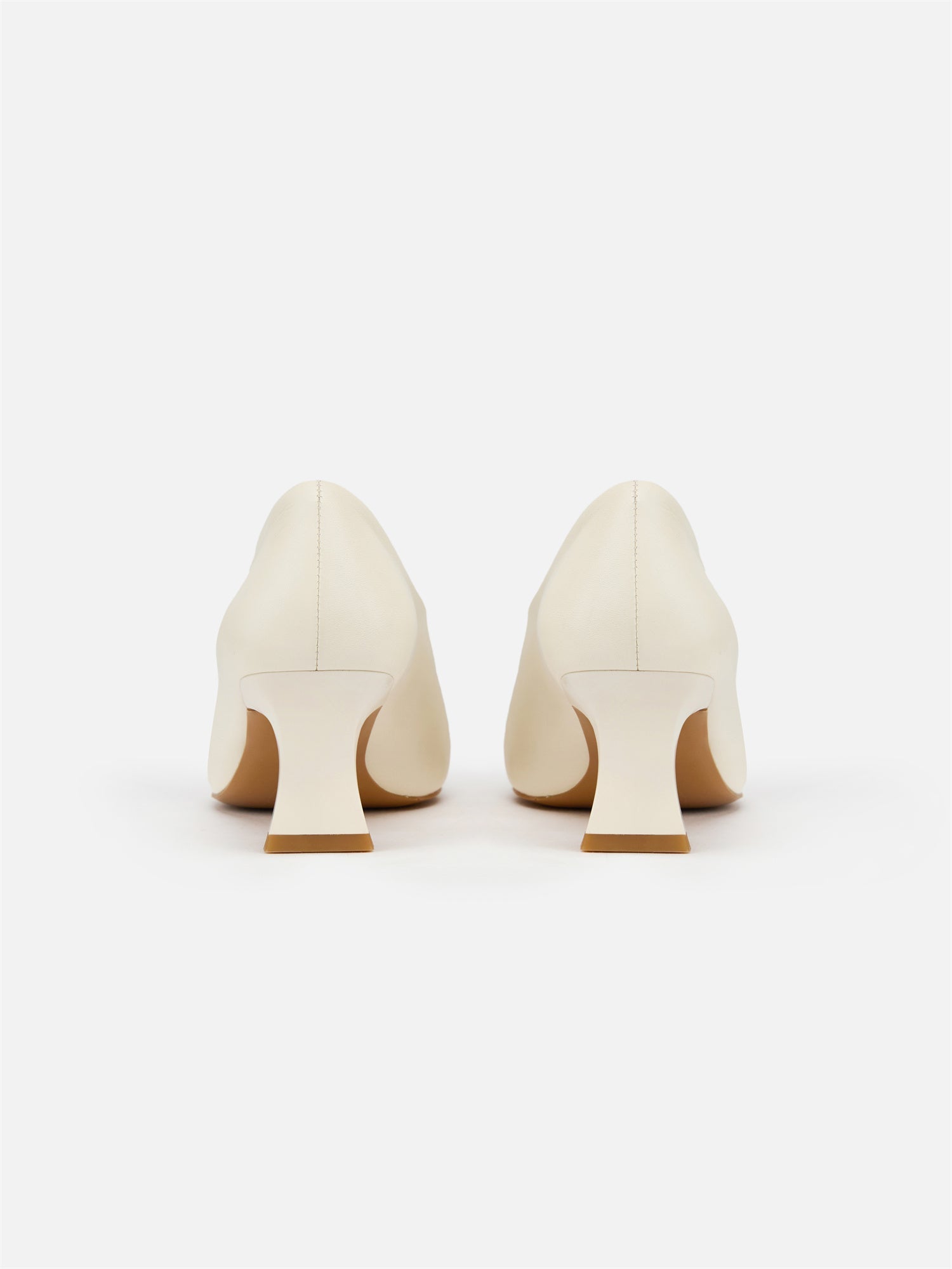 Peony Jade Square-Toed High Heel | White