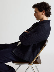 University Pinstripe Jacket | Black