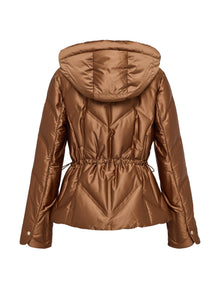 Fitted Puffer Jacket | Brown