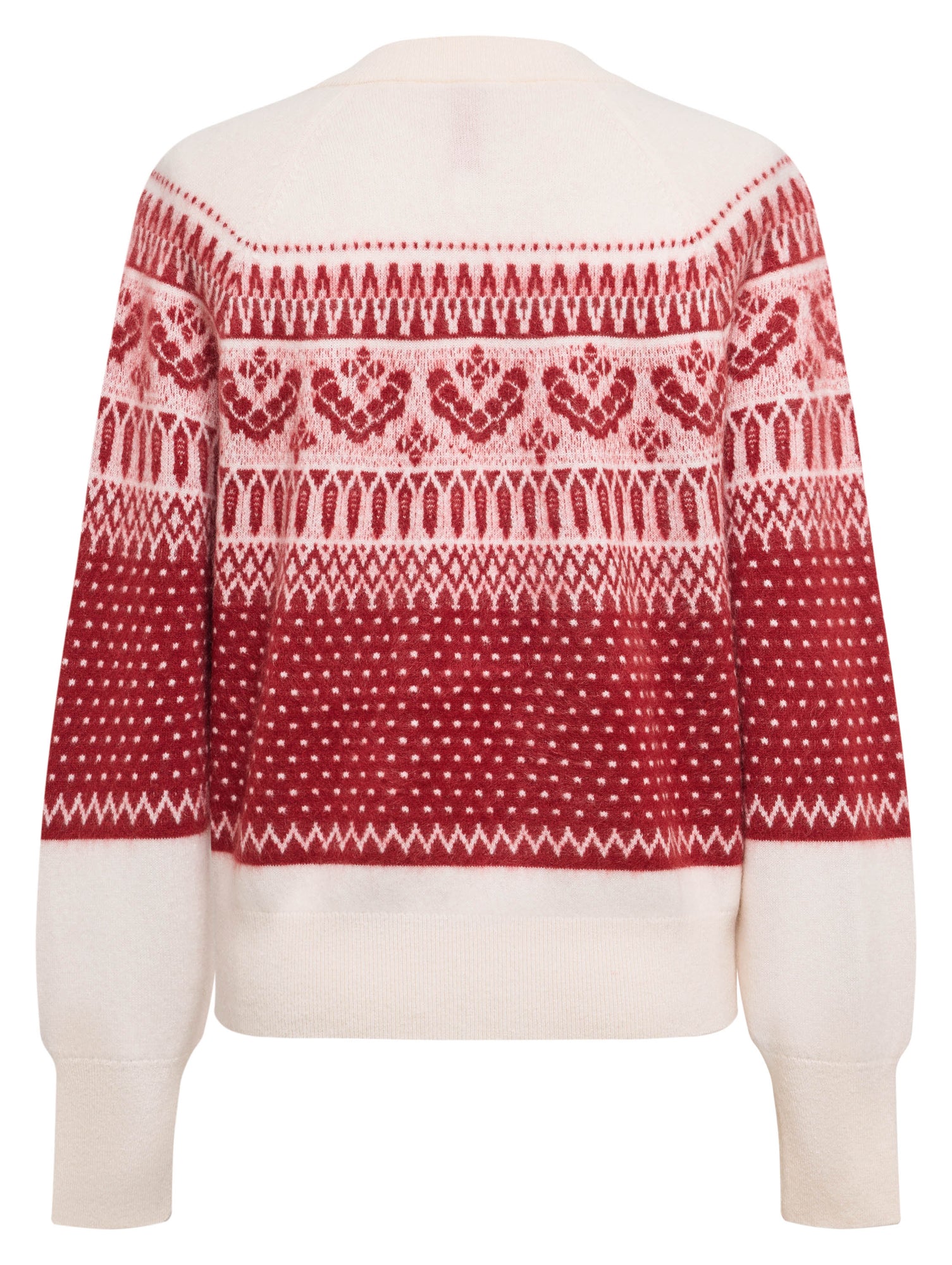 Cashmere Jacquard Cardigan | Red