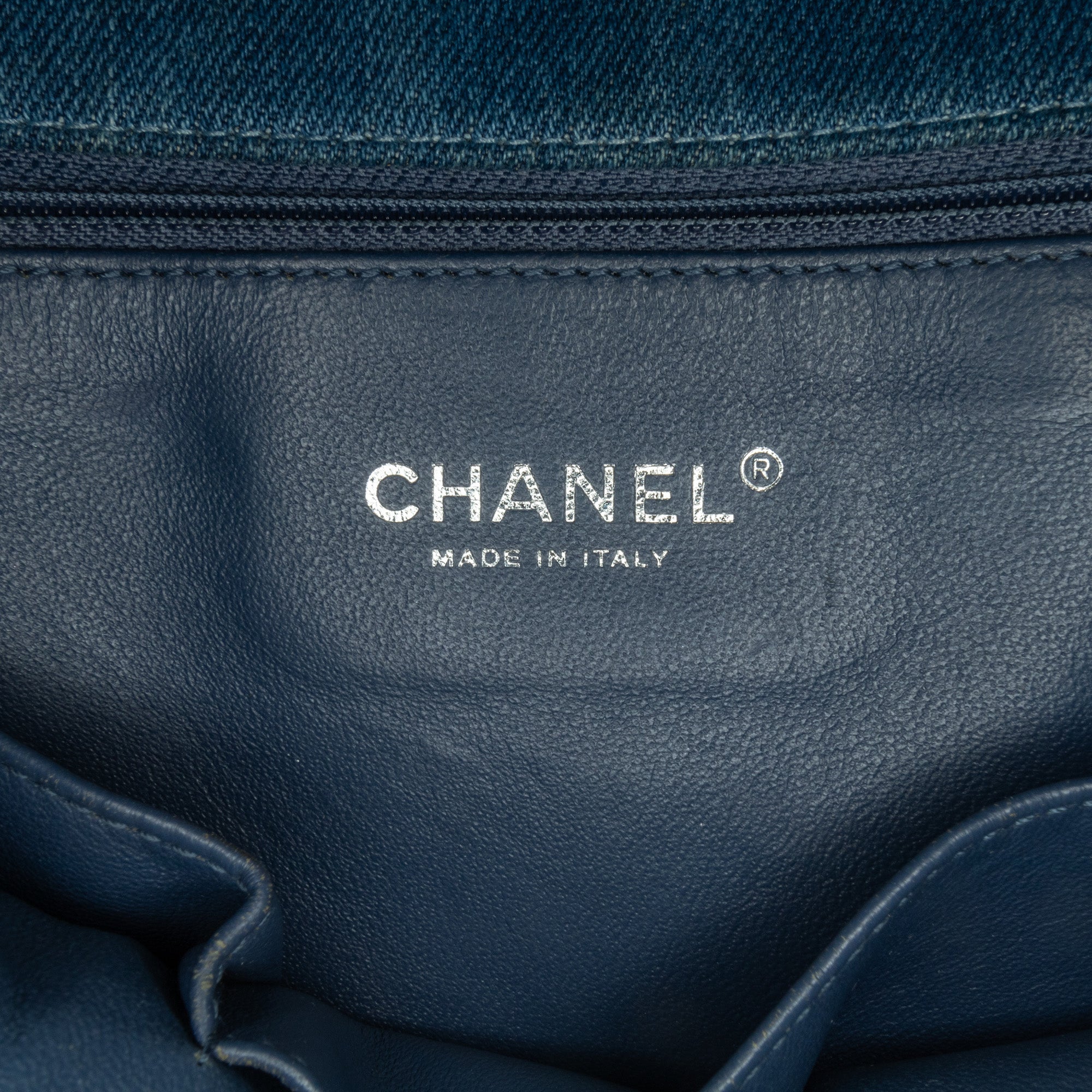 Chanel | Pre-Owned Large Quilted Denim Boy Flap | Blue/Denim