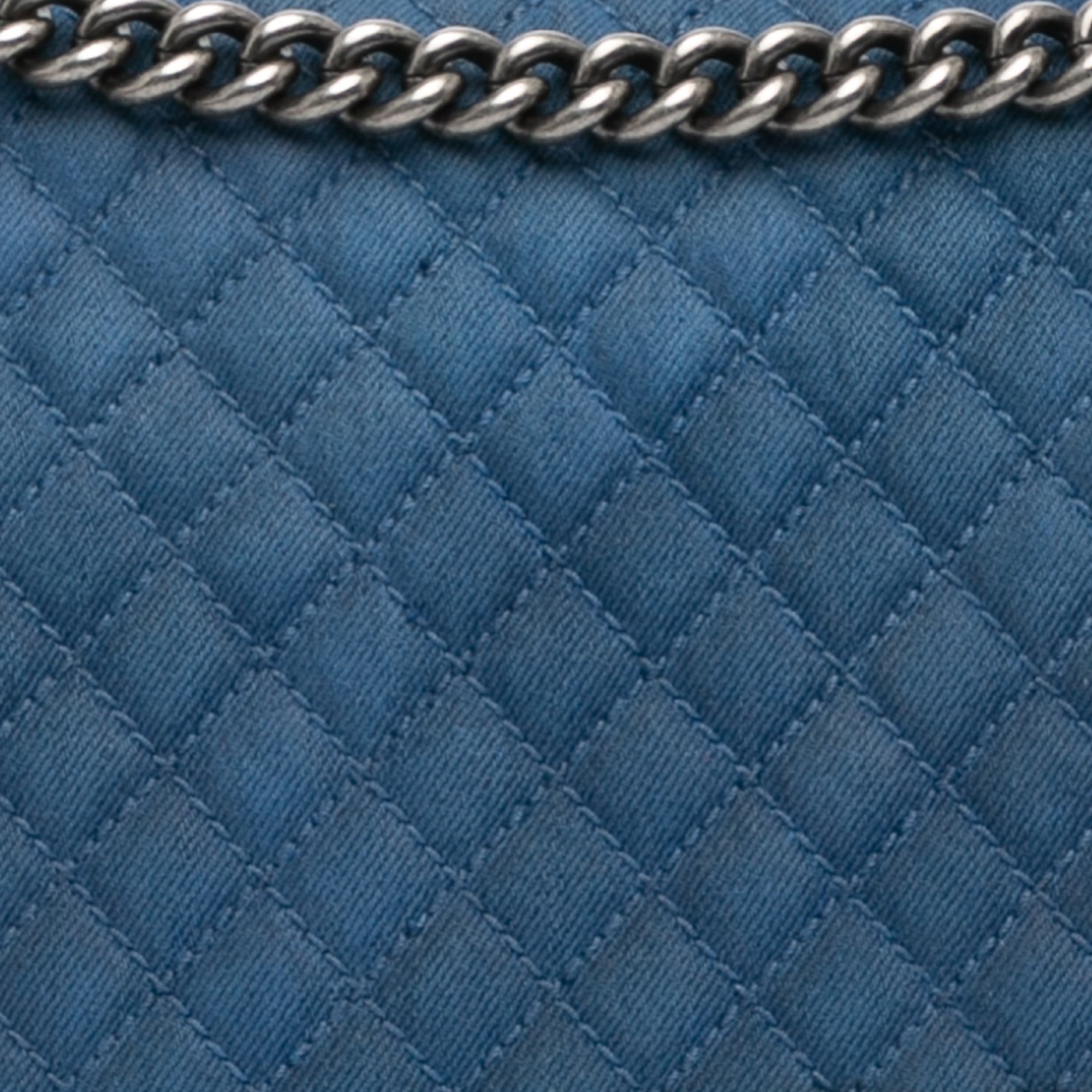 Chanel | Pre-Owned Large Quilted Denim Boy Flap | Blue/Denim