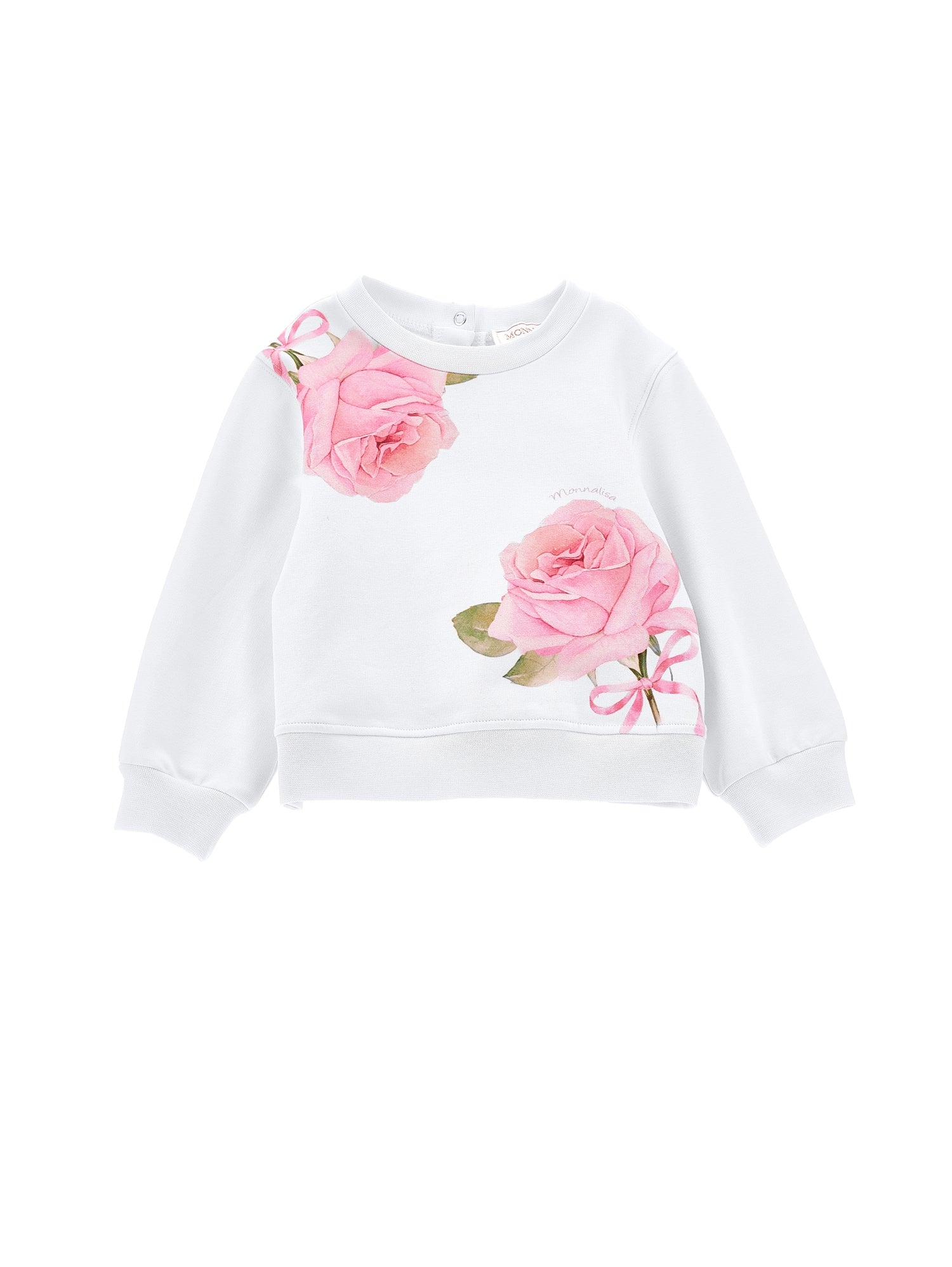 Girls | Closed Sweatshirt With Maxi Roses | White