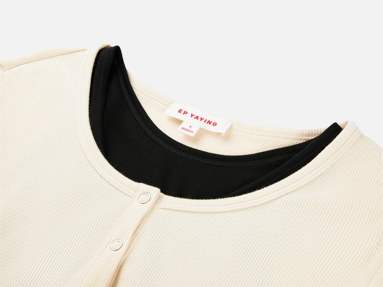Slim-Fit Knit Base Layer Top | Beige/Black