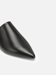 Low-Heel Mule Pointed Slippers | Black