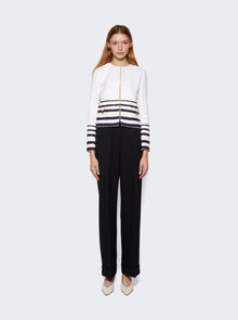 Women | VALENTINO | Embellished Striped Bouclé Jacket