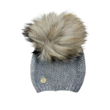 Unisex | Honeycomb Grey Cashmere Beanie Hats Grey Pom | Gray