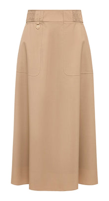 Silk and Wool Skirt | Khaki