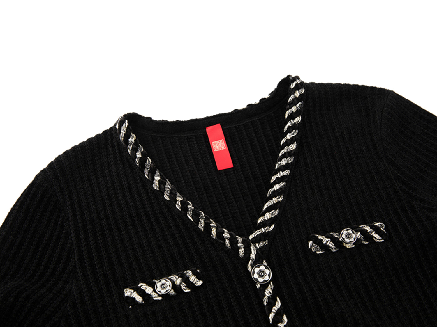 Trimmed Knit Dress | Black