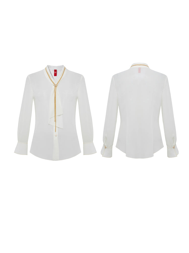 Georgette Silk Shirt | White