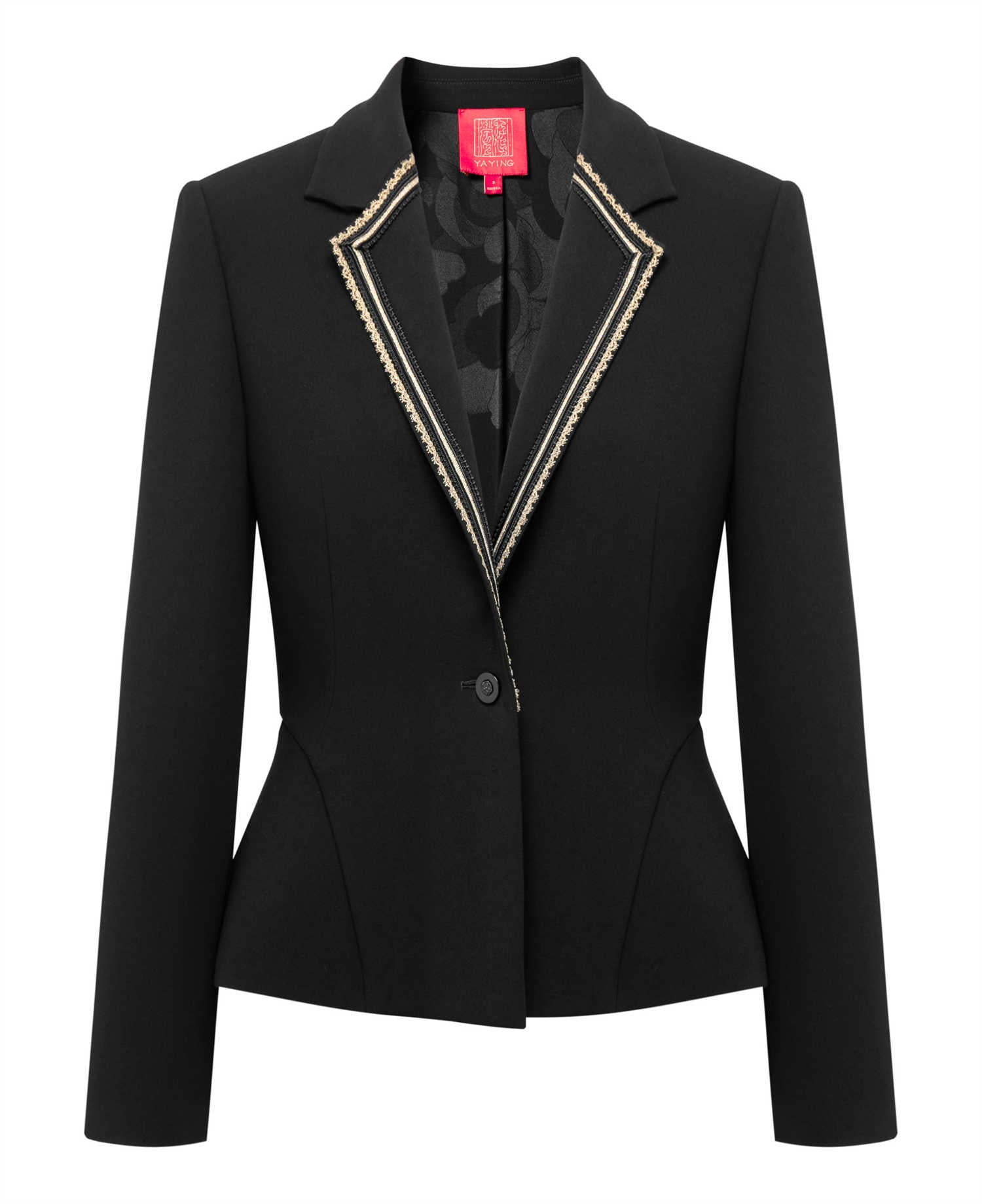 Triacetate Waist-tailored Suit Jacket | Black