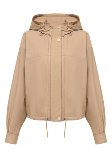 Silk and Wool Trench Coat | Khaki