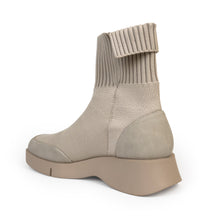 Flame Bootie Flatform | Stone Knit/Faux Tumbled Nubuck
