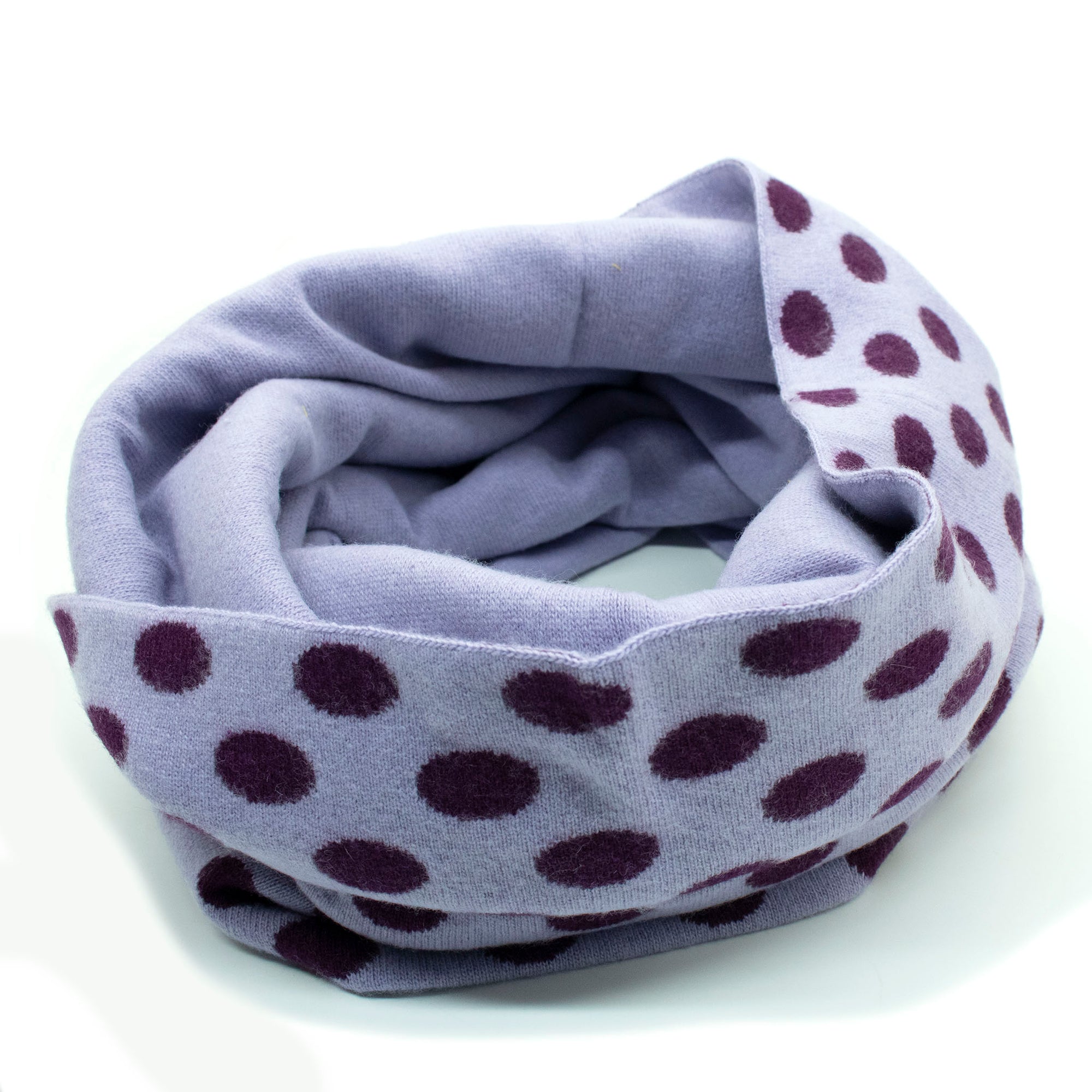 Womens | Polka Dots Design Snood | Lilac/Prune