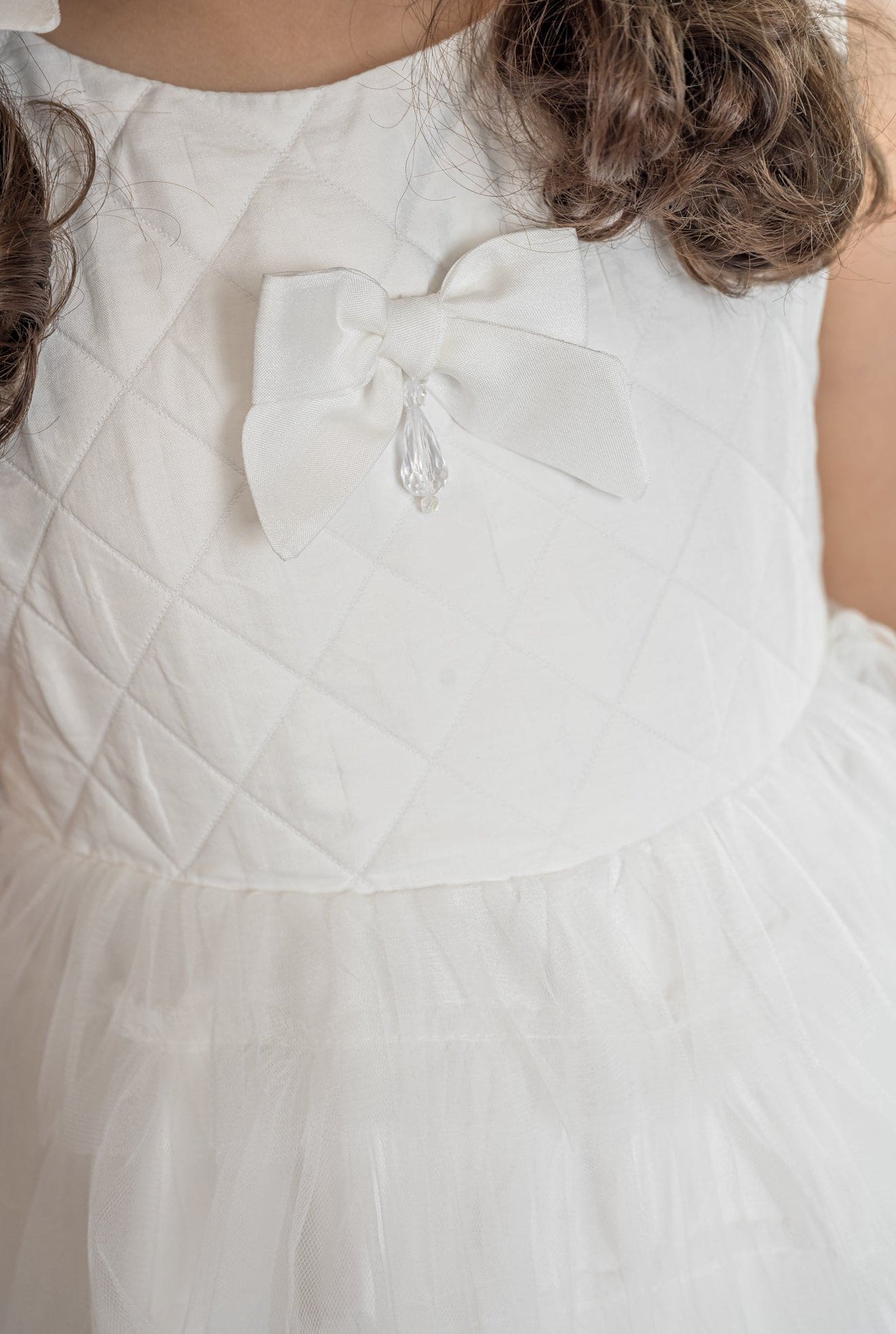 Girl | Poppy Quilted Dress | White