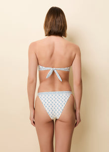 Bianca Bikini French Blue / Brule Floral Blockprint - Solid & Striped