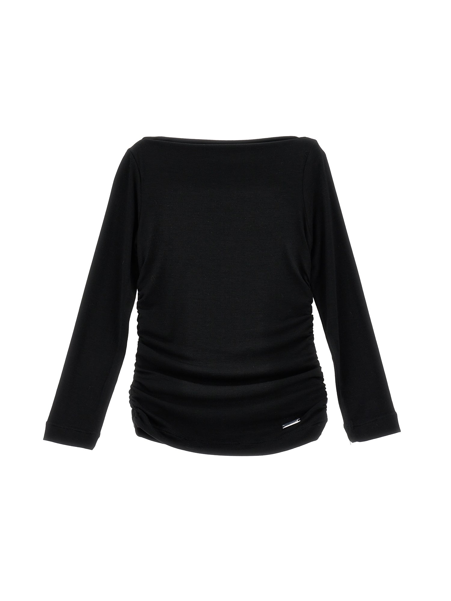 Girls | Draped Viscose T-Shirt | Black