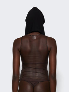 Women | Courrèges | Frame Illusion Hooded Bodysuit Chocolate And Black