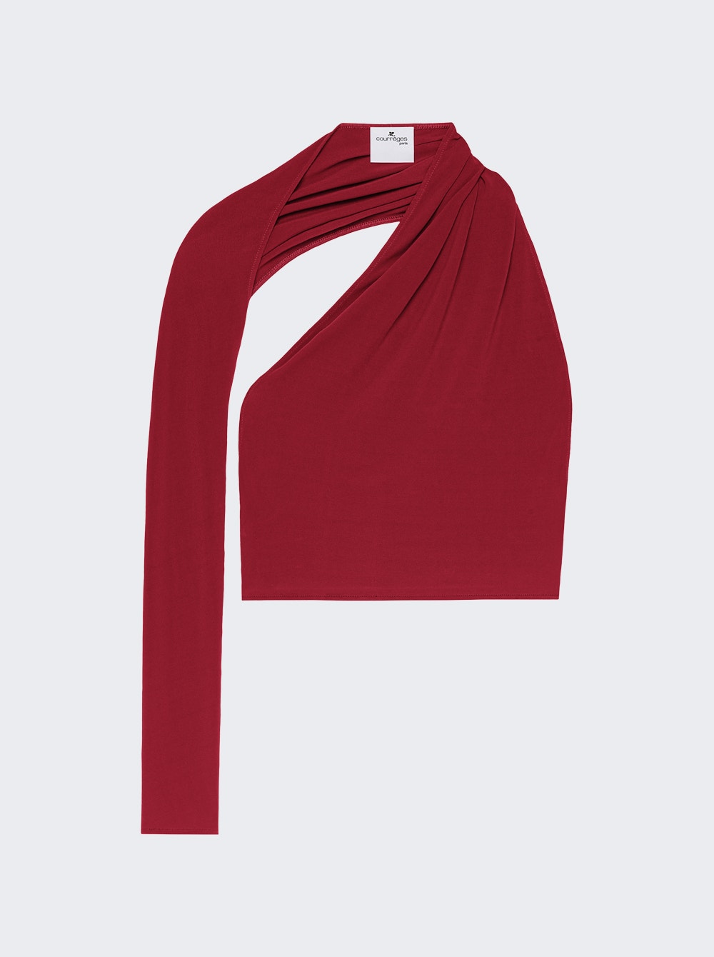 Women | Courrèges | Slash Crepe Jersey Top | Grenat