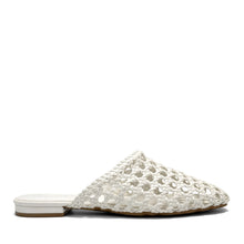 Assia Dress Flat | White Faux Open Woven