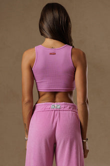 Women | Vintage Fitted Ribbed Crop Tank | Violet