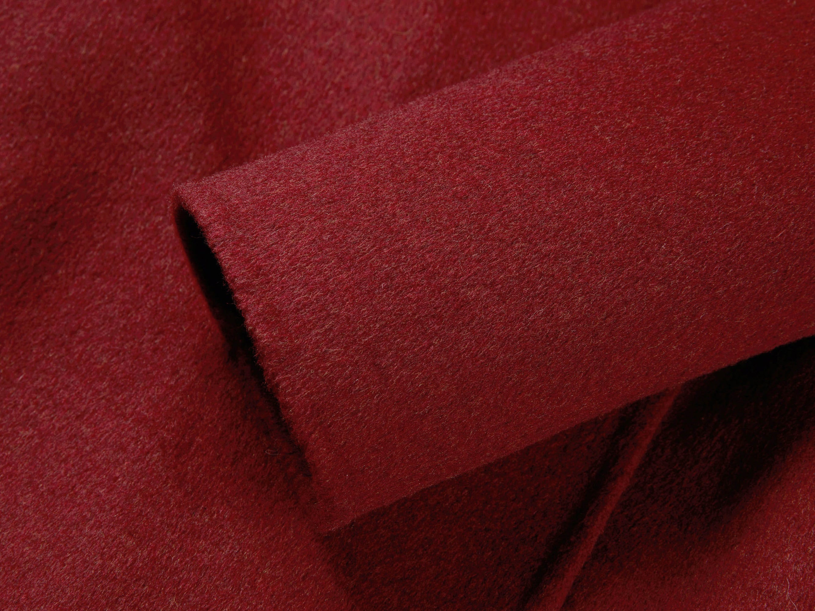 double-breasted wool coat | Wine Red