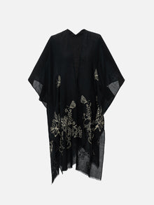 Embroidered Cashmere Shawl | Black
