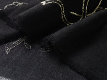 Embroidered Cashmere Shawl | Black