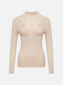 Turtleneck Cashmere Sweater | Beige