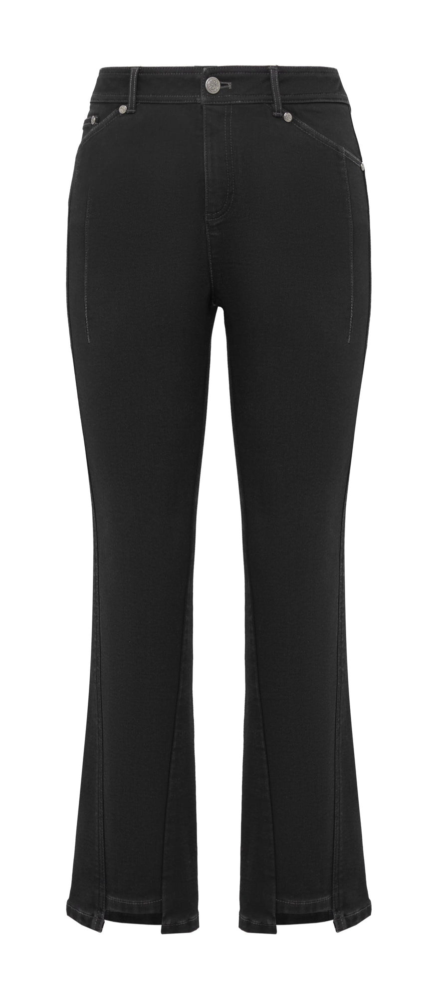 Straight Leg High-Waisted Flared Jean | Black