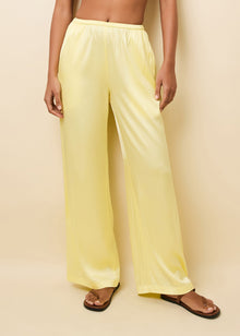 Monaco Satin Pant Custard - Solid & Striped