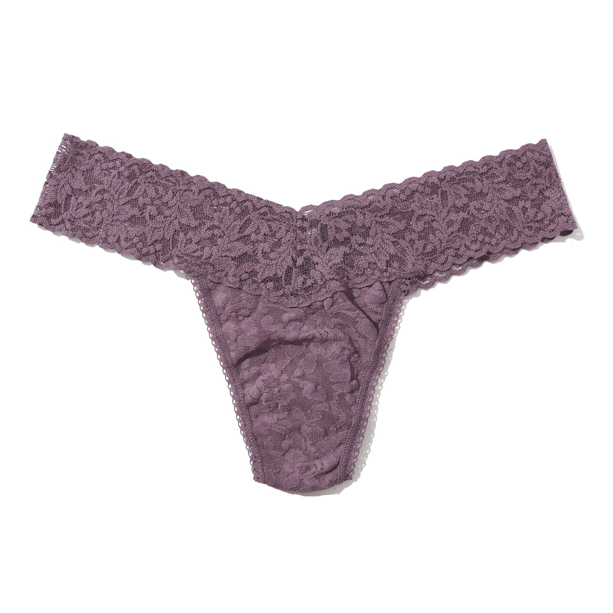 Signature Lace Low Rise Thong | Dusk