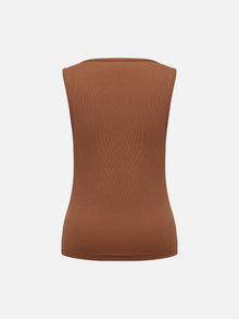 Sleeveless Tank Top | Brown