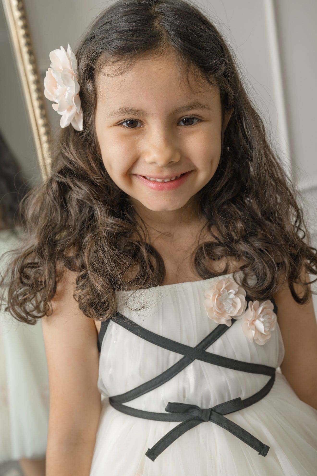 Girl | Giselle CrissCross Tulle Dress | Ivory x Black